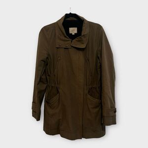 Loft Brown Utility Full Zip jacket Sz S Army Utility Waterproof Classic Neutral